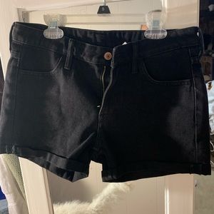 Black jean shorts